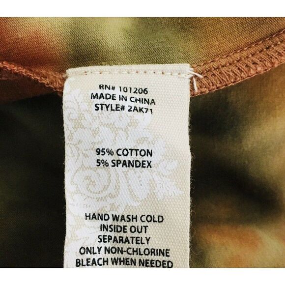 Soft Surroundings Half Sleeve Brown Orange Tie Dye Slits Tunic Dress Size XS - Picture 7 of 9